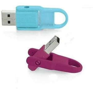 Microban Store ’n’ Flip USB Flash Drive 16GB 2pk - Blue/Berry - Lifetime Warranty - Memory & Drives