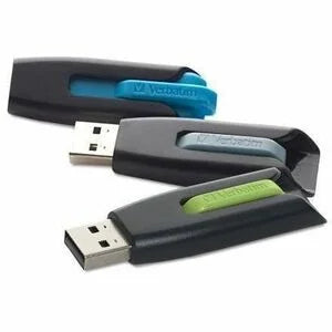 Microban Store ’n’ Go V3 USB 3.2 Gen 1 Flash Drive - 16GB 3-Pack - Blue Green Gray - Memory & Drives