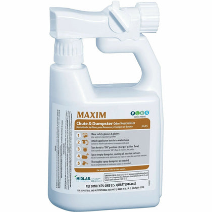 Midlab Chute and Dumpster Odor Neutralizer - For Garbage Can Food Service - Concentrate - 32 fl oz (1 quart) - 4
