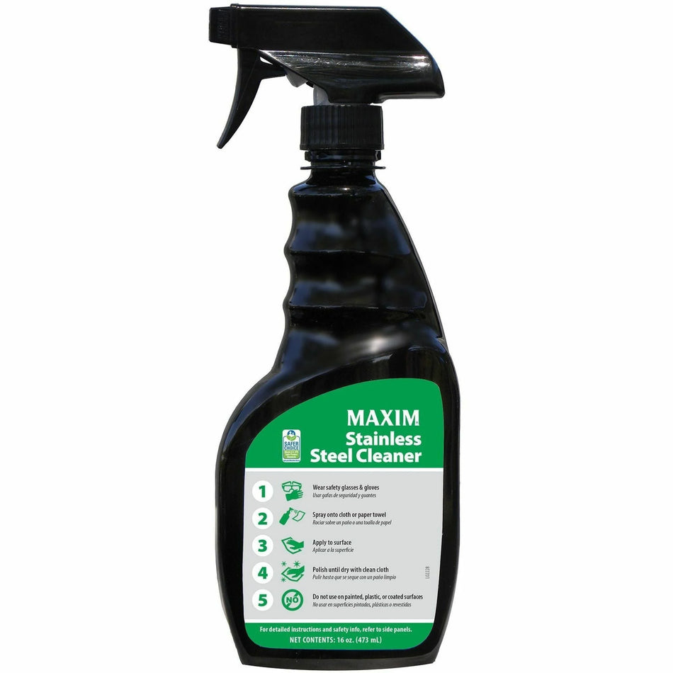 Midlab Stainless Steel Cleaner - For - Spray - 16 fl oz (0.5 quart) - 6 / Carton - Long Lasting Fingerprint Resistant