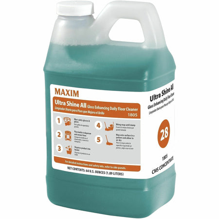 Midlab Ultra Shine All Floor CLeaner - For Tile Rubber Marble Stone - Neutral Scent - White - 4 / Carton - Cleaning