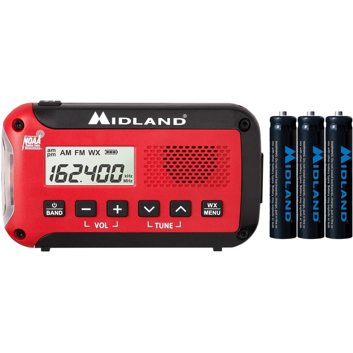 Midland E + READY Emergency Alert Weather Radio - Portable for Outdoor Activities - Two-way & NOAA Radios
