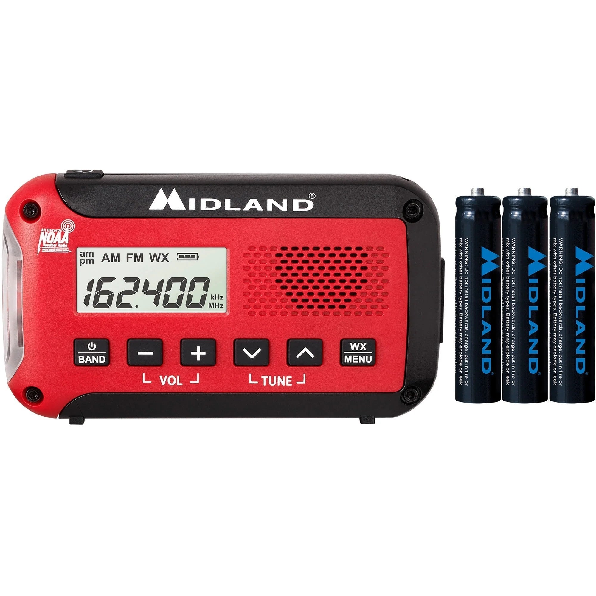 Midland E + READY Emergency Alert Weather Radio - Portable for Outdoor Activities - Two-way & NOAA Radios