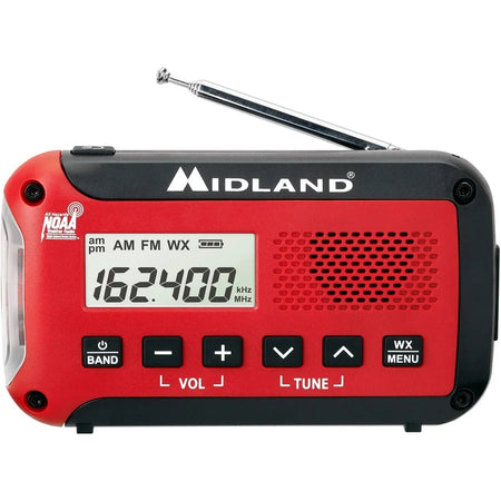Midland E + READY Emergency Alert Weather Radio - Portable for Outdoor Activities - Two-way & NOAA Radios