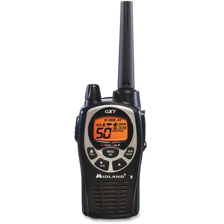 Midland GXT1000VP4 Two-Way Radios - 50 Channels 22 GMRS Hands-free - Black/Silver - Two-way & NOAA