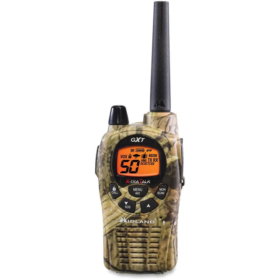 Midland GXT1050VP4 2-Way Radios: 50 Channels 190080 ft Range Waterproof - 2 Pack - Two-way & NOAA Radios