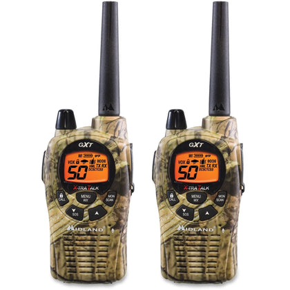 Midland GXT1050VP4 2-Way Radios: 50 Channels 190080 ft Range Waterproof - 2 Pack - Two-way & NOAA Radios