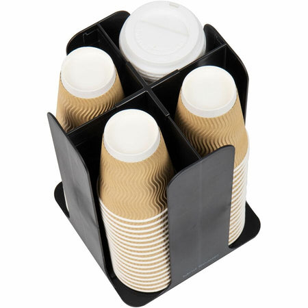 Mind Reader Totem Breakroom Cup/Lid Holder - 80 Cup Capacity - Black - 1 Each - Dispensers & Organizers