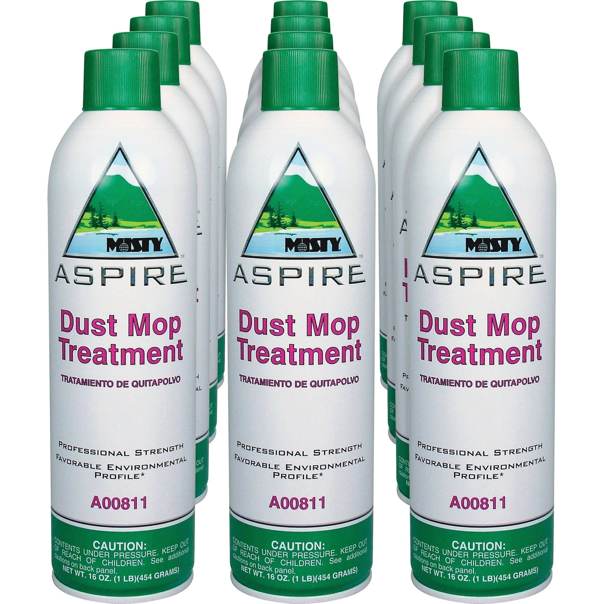 MISTY Aspire Dust Mop Treatment - Multipurpose Aerosol - 16 fl oz - Lemon Scent - Mops & Refills