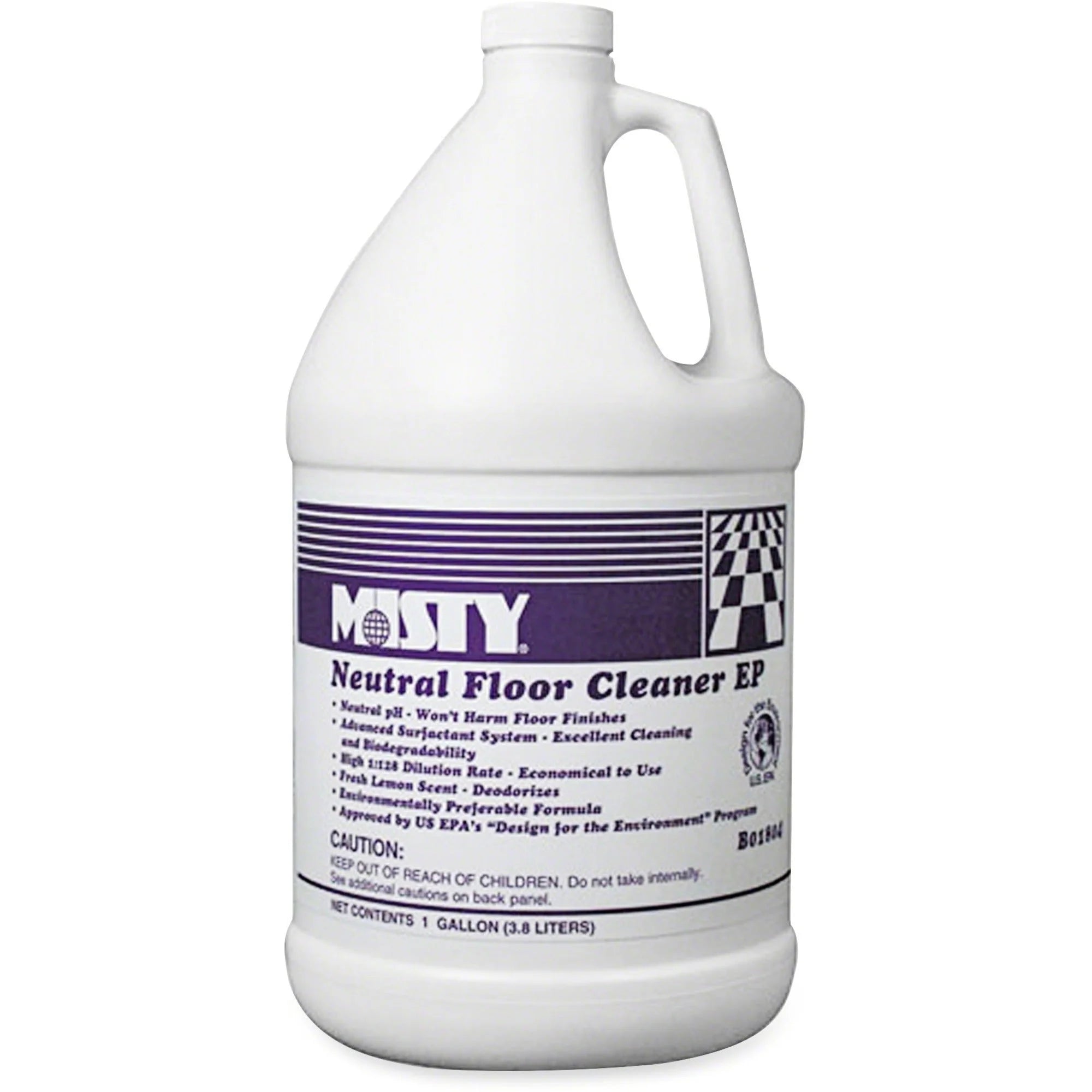 MISTY Neutral Floor Cleaner: Lemon Scent Concentrate - 128 fl oz - Eco-Friendly - Floor/Carpet Cleaners & Protectors