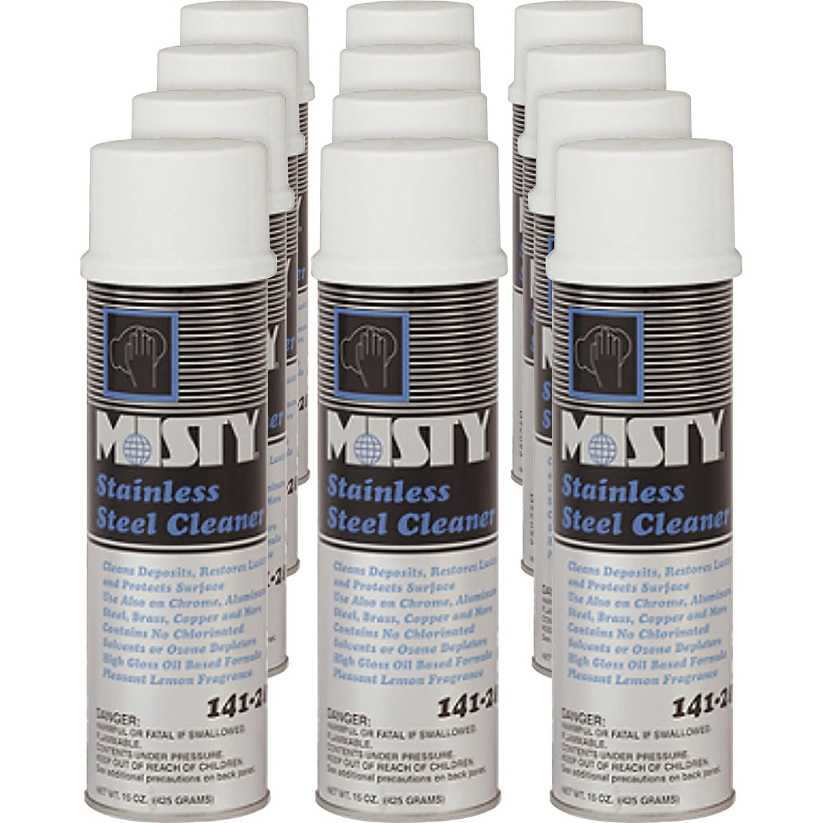 MISTY Stainless Steel Cleaner - Lemon Scent - Oil Based - 12/Carton - Specialty Cleaners