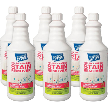 Mötsenböcker's Lift Off Pen/Ink/Marker Stain Remover - Eco-Friendly 32 fl oz - White - 6/Carton - Specialty Cleaners