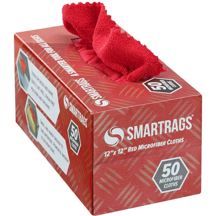 Monarch Smart Rags Microfiber Cloths 12’’ x 50 / Box Red - Sponges Cleaning Pads & Wipers