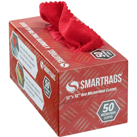 Monarch Smart Rags Microfiber Cloths 12’’ x 50 / Box Red - Sponges Cleaning Pads & Wipers