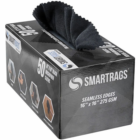 Monarch Smart Rags Microfiber Cleaning Cloths Black Reusable Lint-Free Streak-Free Dirt & Grime Resistant 50/Box