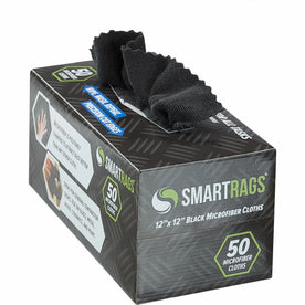 Monarch Smart Rags Microfiber Cloths - 50 / Box - 12’’ x Black - Sponges Cleaning Pads & Wipers