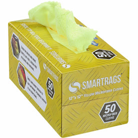 Monarch Smart Rags Microfiber Cloths: Reusable Streak-free Cleaning - Blue - 50/Box - Sponges Pads & Wipers