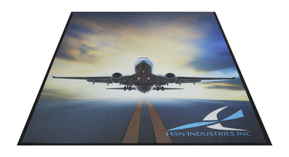 Motif Logo Mat Serged Edge - 2’x3’
