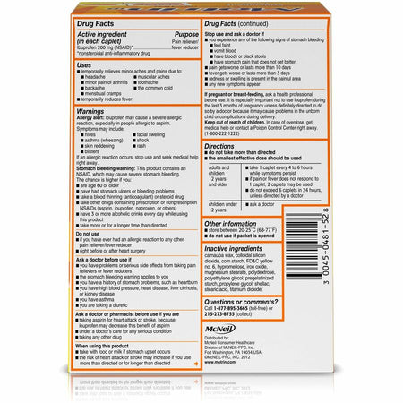 Motrin IB Ibuprofen Tablets - Rear
