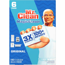 Mr. Clean Magic Eraser Pads: Multipurpose Sturdy White Pads 6-Pack - Sponges Cleaning & Wipers