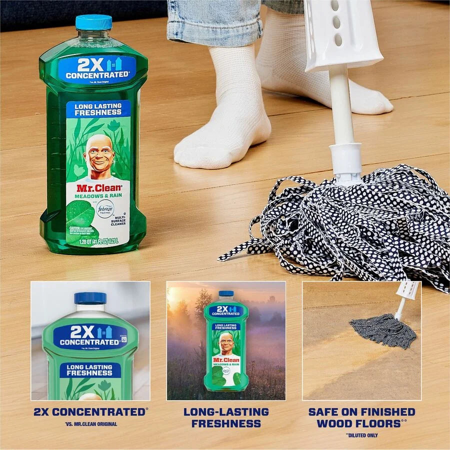 Mr. Clean Multi-Surface Cleaner: Meadows & Rain Scent 64 fl oz - Concentrated Liquid - Multipurpose Cleaners