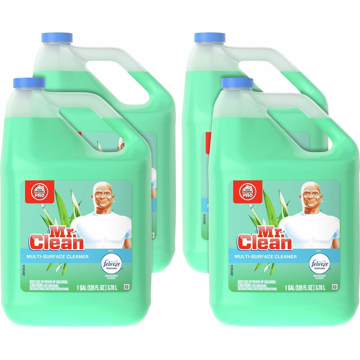 Mr. Clean Multipurpose Cleaner with febreze - For - 128 fl oz (4 quart) - Meadows & Rain Scent - Deodorizers