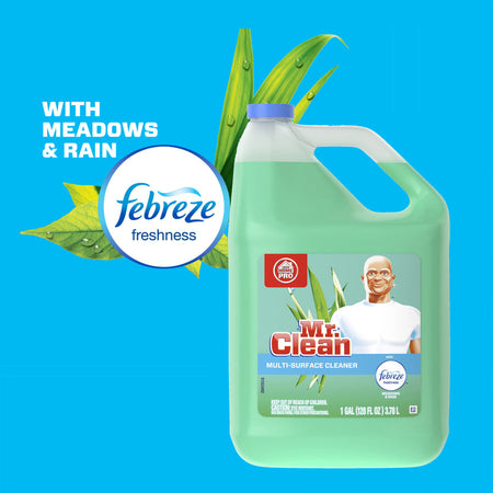 Mr. Clean Multipurpose Cleaner with febreze - For - 128 fl oz (4 quart) - Meadows & Rain Scent - Deodorizers