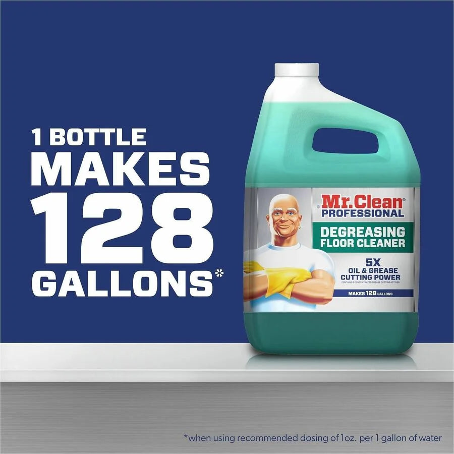 Mr. Clean Pro Degreasing Floor Cleaner: Multi-Surface Concentrate - 128 fl oz - Oil Grease Odor Remover - Floor/Carpet