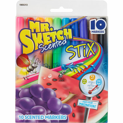 Mr. Sketch Scented Stix Markers: Fine Bullet Point Multi Ink - 10 Pack - Art Markers