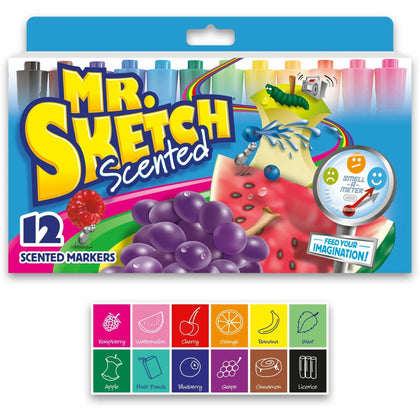 Mr. Sketch Scented Watercolor Markers - 12 Assorted Colors - Art