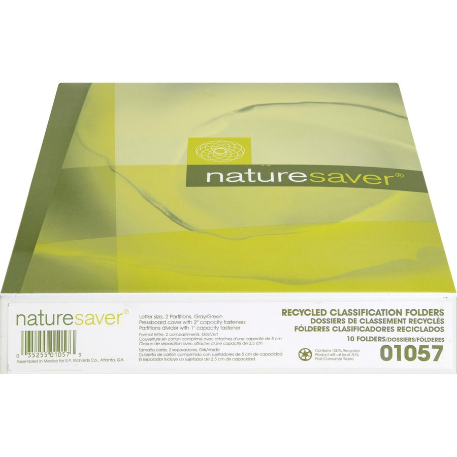 Nature Saver 2/5 Tab Cut Letter Recycled Classification Folder - Top