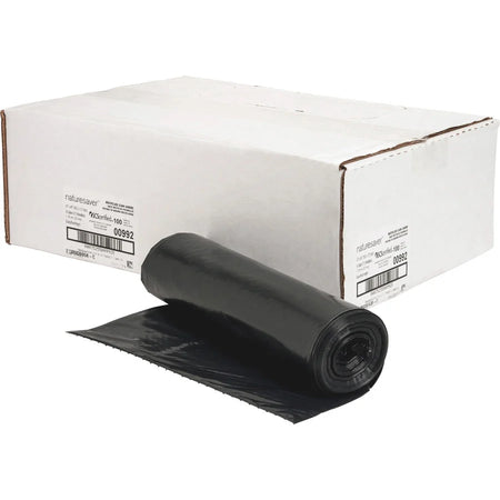 Nature Saver Black Low-density Recycled Can Liners - Extra Large Size - 56 gal Capacity - 43’’ Width x 48’’ Length