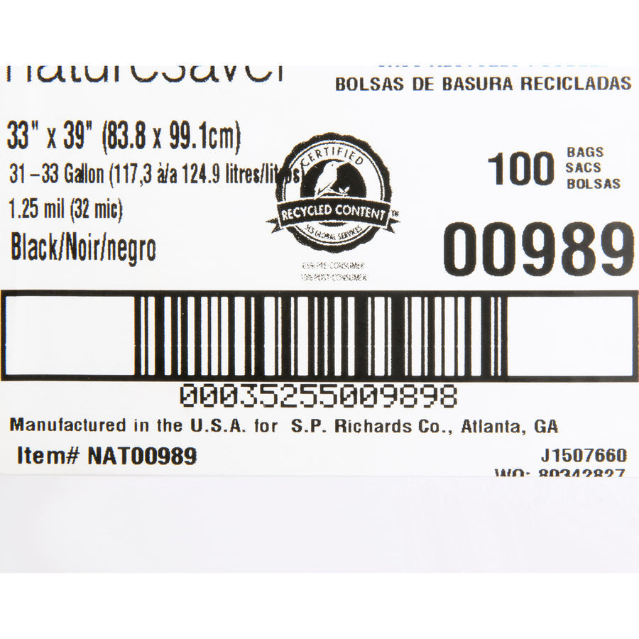 Nature Saver Black Low-density Recycled Can Liners - Alternate-Image1