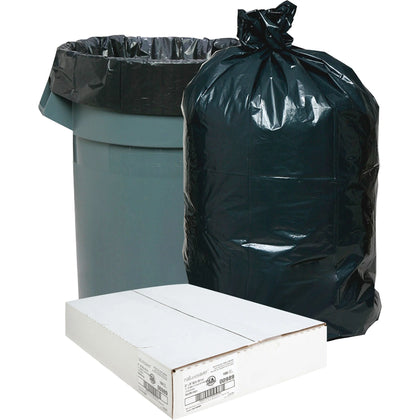 Nature Saver Black Recycled Can Liners - Medium Size 33 gal - 100/Carton - Trash Bags &