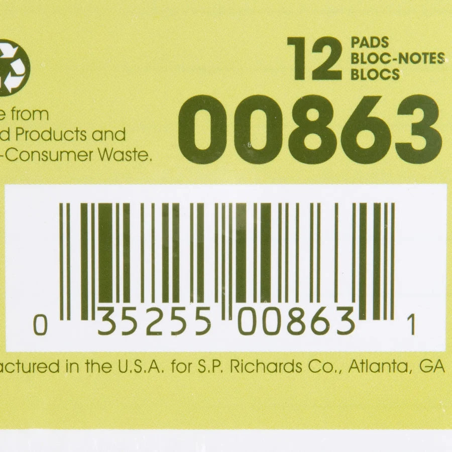 Nature Saver Jr. Rule Legal Pads - 100% Recycled - 5’’ x 8’’ - 1 Dozen - Letter &