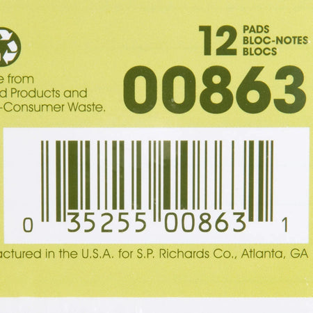Nature Saver Jr. Rule Legal Pads - 100% Recycled - 5’’ x 8’’ - 1 Dozen - Letter &