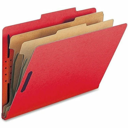 Nature Saver Legal Recycled Classification Folder - Bright Red - 10/Box - Folders