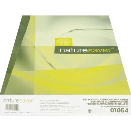 Nature Saver Legal Recycled Classification Folder - Red 25 pt. - 10/Box - Folders