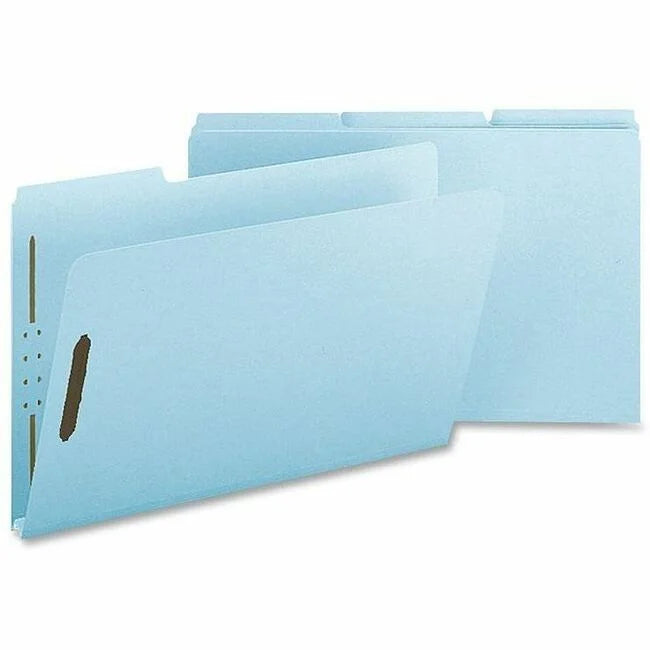 Nature Saver Legal Recycled Fastener Folder - Eco-Friendly Light Blue - 25/Box - Folders