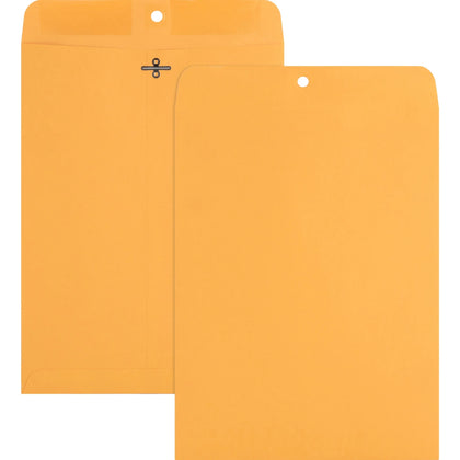 Nature Saver Recycled Clasp Envelopes: #90 9x12 28 lb Yellow Kraft - 100/Box - Envelopes