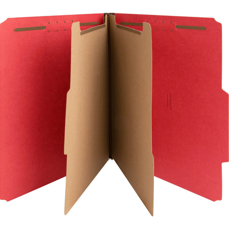 Nature Saver Recycled Classification Folder - Red 2 Dividers - 10/Box - Folders