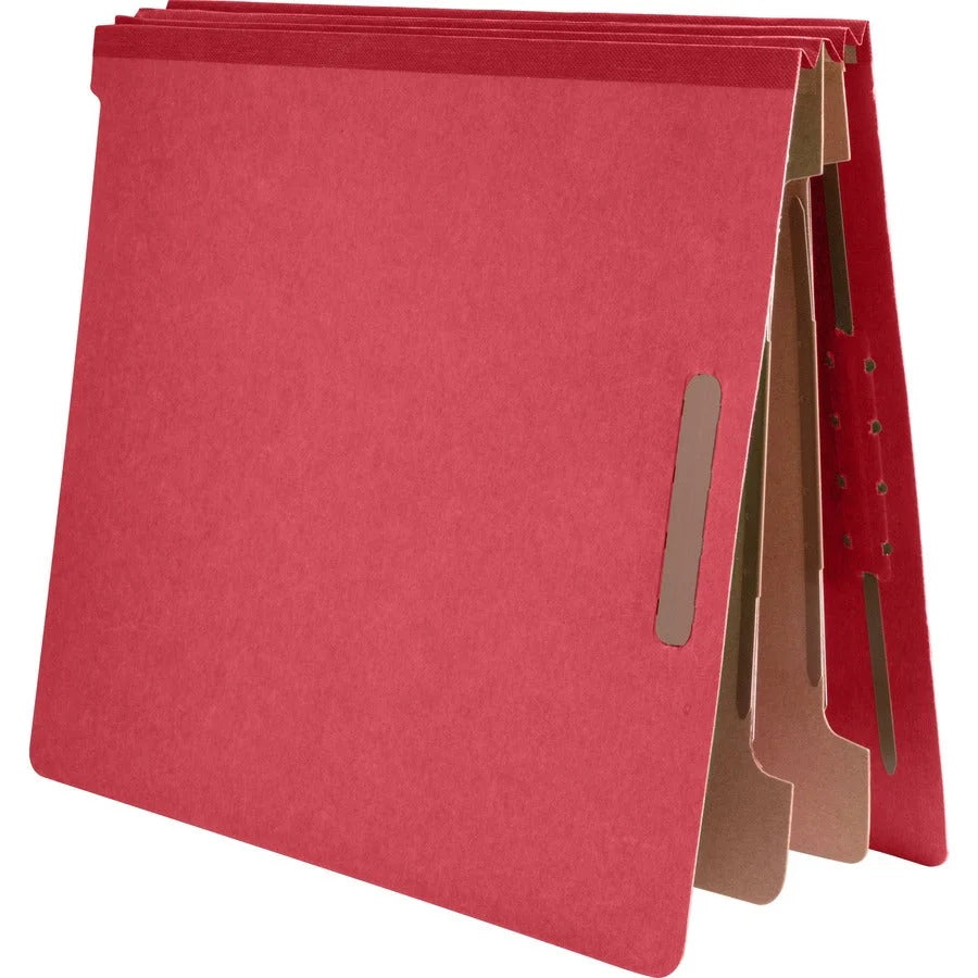 Nature Saver Recycled Classification Folders - Bright Red - 25 pt. - 10/Box - End Tab