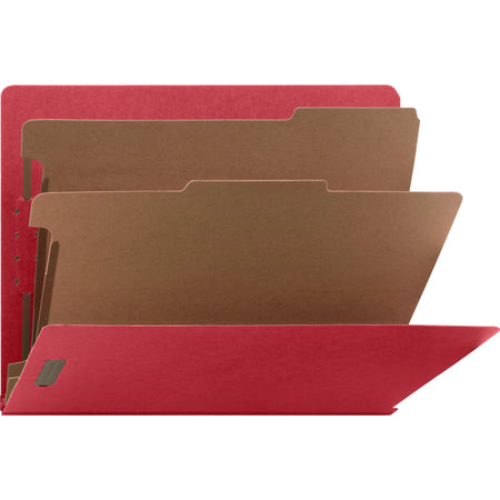 Nature Saver Recycled Classification Folders - Bright Red - 25 pt. - 10/Box - End Tab