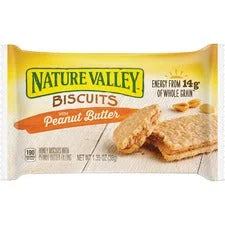 NATURE VALLEY Flavored Biscuits: Peanut Butter & Honey - 1.35 oz Box (16/Box) - Snacks