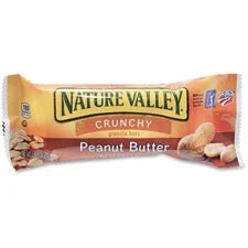NATURE VALLEY Peanut Butter Granola Bars - Crunchy Snack - 1.50 oz - 18/Box - Snacks