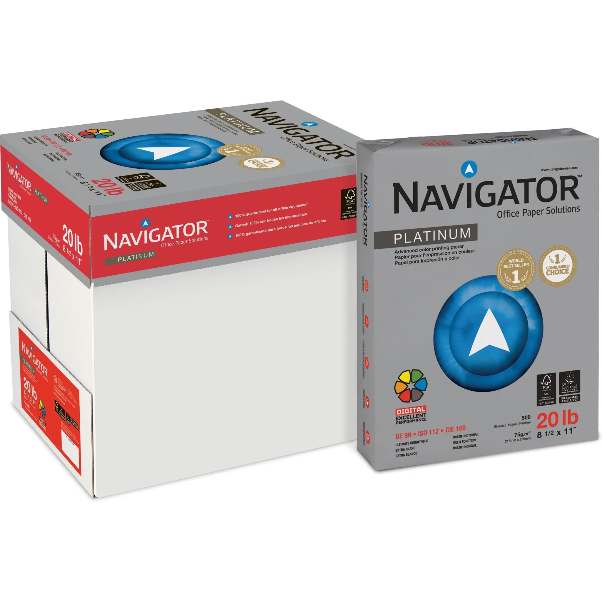 Navigator Platinum Multipurpose Paper: Silky Touch 99 Brightness 93% Opacity - Copy & Printer Paper