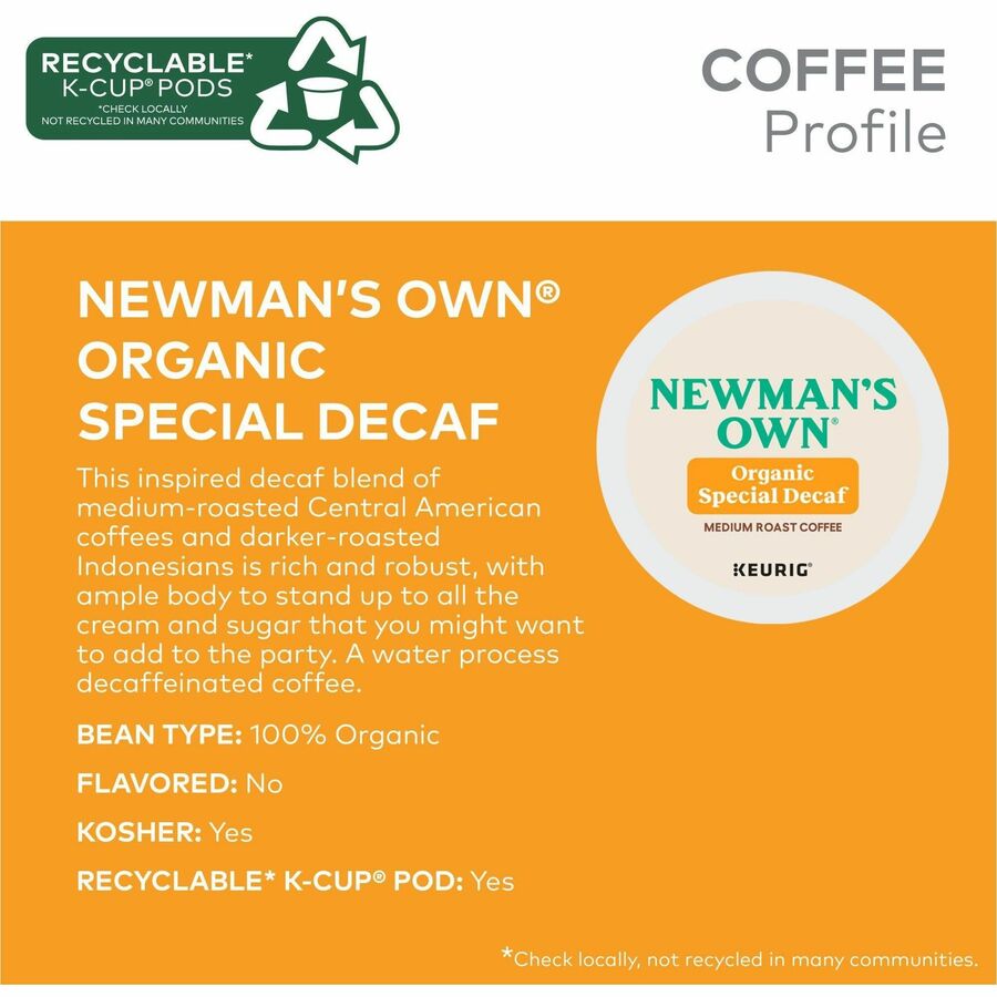 Newman’s Own® Organics K-Cup Pod Coffee - Compatible with Keurig Brewer - American - Medium