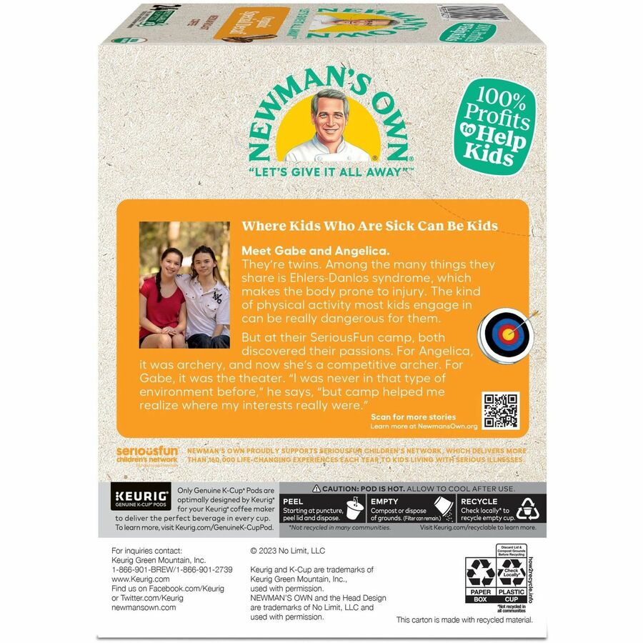 Newman’s Own® Organics K-Cup Pod Coffee - Compatible with Keurig Brewer - American - Medium
