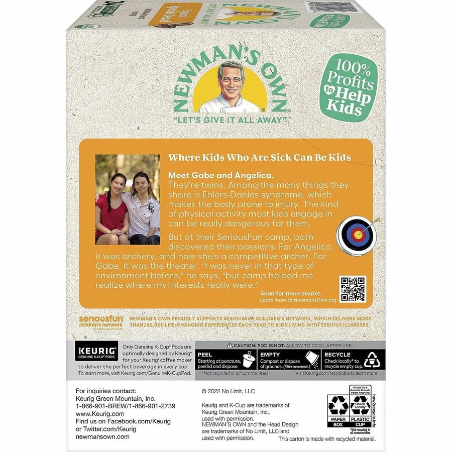 Newman’s Own® Organics K-Cup Pod Coffee - Compatible with Keurig Brewer - American - Medium