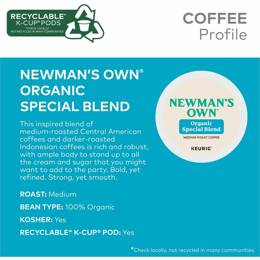 Newman’s Own® Organics K-Cup Pod Special Blend Keurig Single-Serve Pods Medium Roast Coffee 24 Count